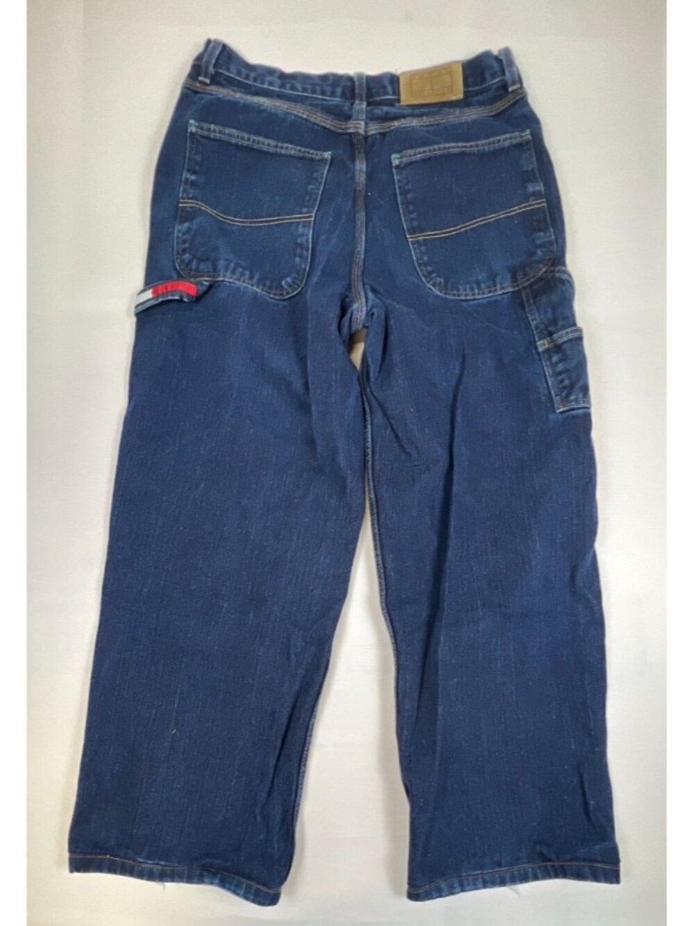 Vintage Tommy Hilfiger 34x29 Carpenter Jeans Men Loose Fit Dark Wash Blue Denim